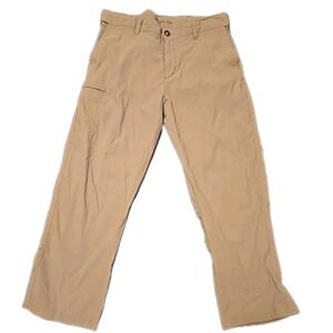 Tech Pants Mens 36x32 Khaki Nylon Spandex Lightweight Stretch Casual Hiking